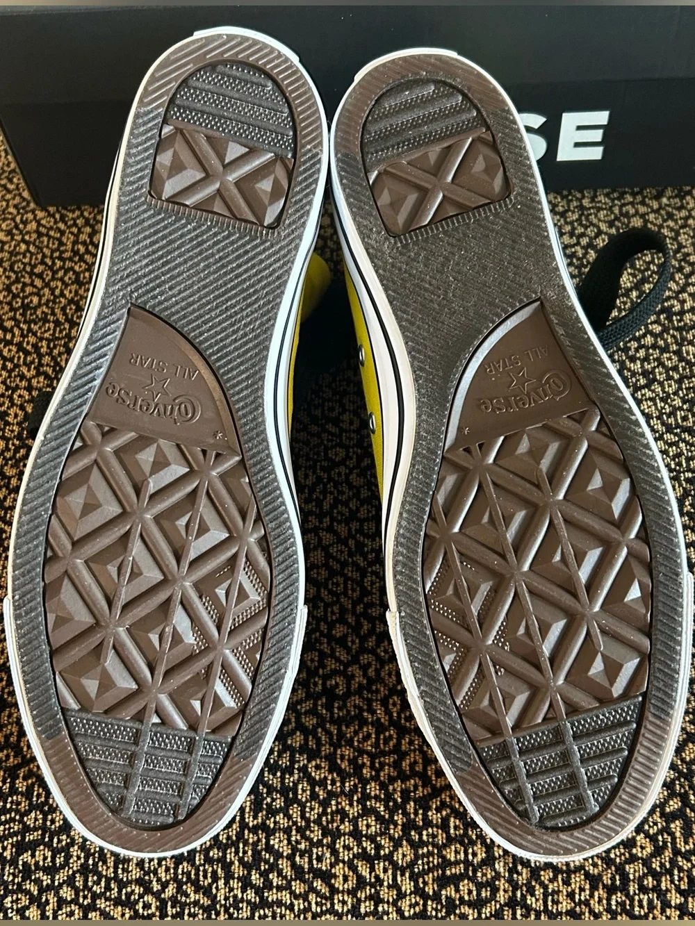 NEW Converse AS Yellow Hi Top w Plaid Trim & Bonus Chunky Black Laces